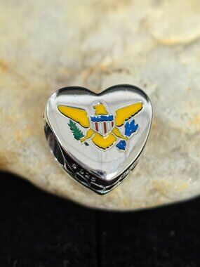 Pandora I Love Virgin Islands Heart Charm Pendant, S925 Silver Jewelry (Women's)
